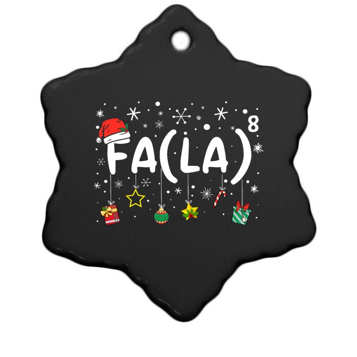 Fa (La)8 Funny Christmas Santa Fa La Math Teacher Ceramic Star Ornament