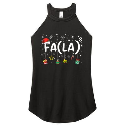 Fa (La)8 Funny Christmas Santa Fa La Math Teacher Women's Perfect Tri Rocker Tank