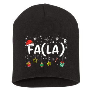 Fa (La)8 Funny Christmas Santa Fa La Math Teacher Short Acrylic Beanie