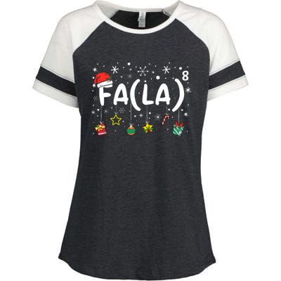 Fa (La)8 Funny Christmas Santa Fa La Math Teacher Enza Ladies Jersey Colorblock Tee