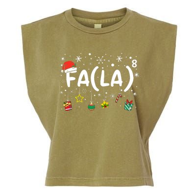 Fa (La)8 Funny Christmas Santa Fa La Math Teacher Garment-Dyed Women's Muscle Tee