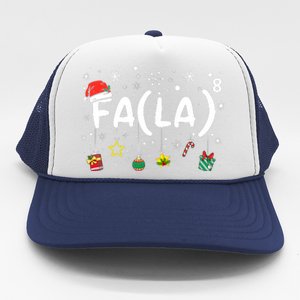 Fa (La)8 Funny Christmas Santa Fa La Math Teacher Trucker Hat