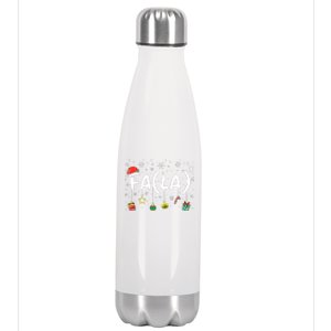 Fa (La)8 Funny Christmas Santa Fa La Math Teacher Stainless Steel Insulated Water Bottle