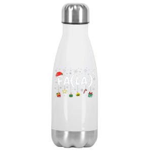 Fa (La)8 Funny Christmas Santa Fa La Math Teacher Stainless Steel Insulated Water Bottle