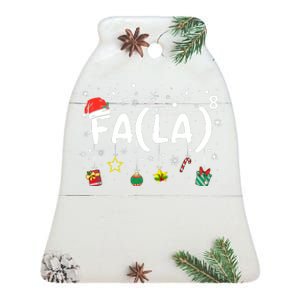 Fa (La)8 Funny Christmas Santa Fa La Math Teacher Ceramic Bell Ornament