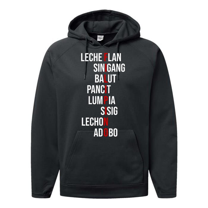 Filipino Lech Flan Sinigang Balut Pancit Lumpia Sisig Lechon Adobo Performance Fleece Hoodie