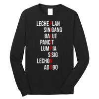 Filipino Lech Flan Sinigang Balut Pancit Lumpia Sisig Lechon Adobo Long Sleeve Shirt