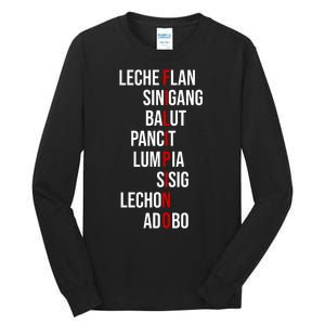 Filipino Lech Flan Sinigang Balut Pancit Lumpia Sisig Lechon Adobo Tall Long Sleeve T-Shirt