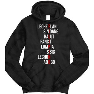 Filipino Lech Flan Sinigang Balut Pancit Lumpia Sisig Lechon Adobo Tie Dye Hoodie