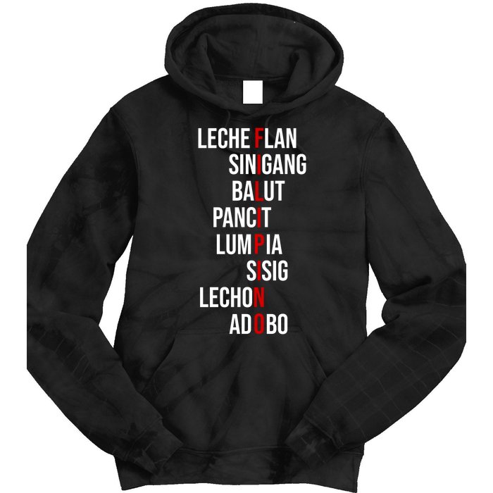 Filipino Lech Flan Sinigang Balut Pancit Lumpia Sisig Lechon Adobo Tie Dye Hoodie