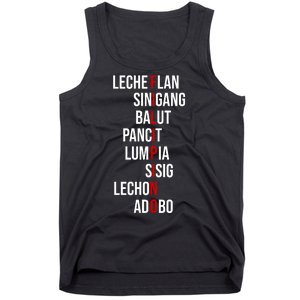 Filipino Lech Flan Sinigang Balut Pancit Lumpia Sisig Lechon Adobo Tank Top