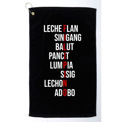 Filipino Lech Flan Sinigang Balut Pancit Lumpia Sisig Lechon Adobo Golf Towel