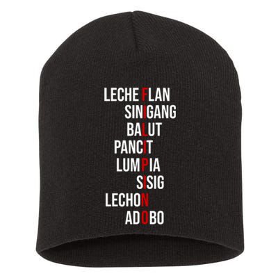 Filipino Lech Flan Sinigang Balut Pancit Lumpia Sisig Lechon Adobo Short Acrylic Beanie