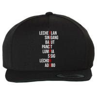 Filipino Lech Flan Sinigang Balut Pancit Lumpia Sisig Lechon Adobo Wool Snapback Cap