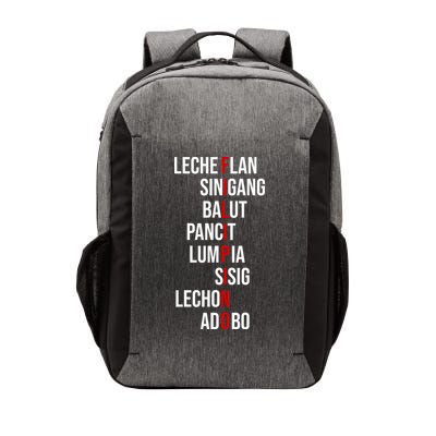 Filipino Lech Flan Sinigang Balut Pancit Lumpia Sisig Lechon Adobo Vector Backpack