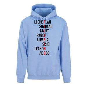 Filipino Lech Flan Sinigang Balut Pancit Lumpia Sisig Lechon Adobo Unisex Surf Hoodie