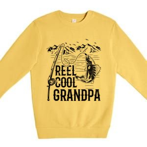 Fishing Lover Funny Gift Reel Cool Grandpa Fish Fishing Gift Premium Crewneck Sweatshirt