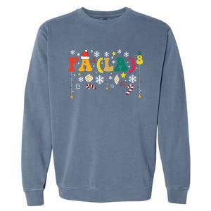 Fa (La)8 Funny Christmas Santa Fa La 8 Xmas Math Teacher Funny Gift Garment-Dyed Sweatshirt