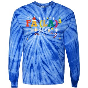 Fa (La)8 Funny Christmas Santa Fa La 8 Xmas Math Teacher Funny Gift Tie-Dye Long Sleeve Shirt