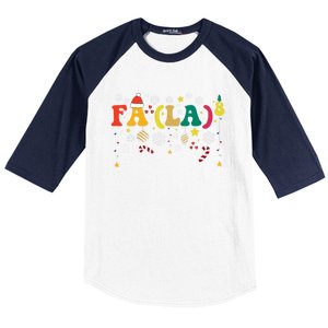 Fa (La)8 Funny Christmas Santa Fa La 8 Xmas Math Teacher Funny Gift Baseball Sleeve Shirt