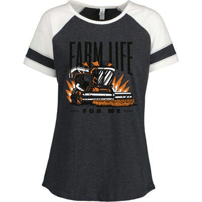 Farm Life For Me Tractor Enza Ladies Jersey Colorblock Tee