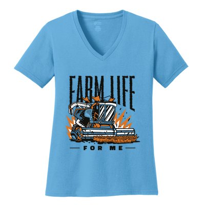 Farm Life For Me Tractor Women's V-Neck T-Shirt