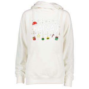 FA (LA)8 Funny Christmas Santa Fa La Math Teacher Womens Funnel Neck Pullover Hood