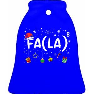 FA (LA)8 Funny Christmas Santa Fa La Math Teacher Ceramic Bell Ornament