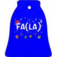 FA (LA)8 Funny Christmas Santa Fa La Math Teacher Ceramic Bell Ornament