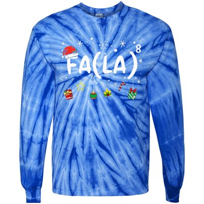 FA (LA)8 Funny Christmas Santa Fa La Math Teacher Tie-Dye Long Sleeve Shirt