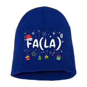 FA (LA)8 Funny Christmas Santa Fa La Math Teacher Short Acrylic Beanie