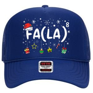 FA (LA)8 Funny Christmas Santa Fa La Math Teacher High Crown Mesh Back Trucker Hat