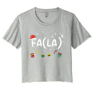 FA (LA)8 Funny Christmas Santa Fa La Math Teacher Women's Crop Top Tee