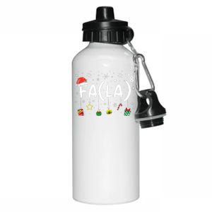 FA (LA)8 Funny Christmas Santa Fa La Math Teacher Aluminum Water Bottle