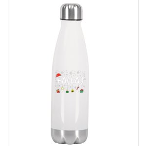 FA (LA)8 Funny Christmas Santa Fa La Math Teacher Stainless Steel Insulated Water Bottle