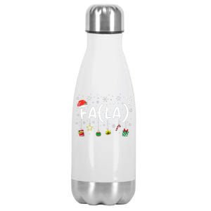 FA (LA)8 Funny Christmas Santa Fa La Math Teacher Stainless Steel Insulated Water Bottle