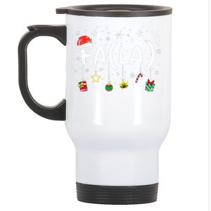 FA (LA)8 Funny Christmas Santa Fa La Math Teacher Stainless Steel Travel Mug