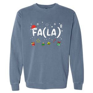 FA (LA)8 Funny Christmas Santa Fa La Math Teacher Garment-Dyed Sweatshirt