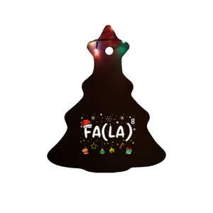 FA (LA)8 Funny Christmas Santa Fa La Math Teacher Ceramic Tree Ornament