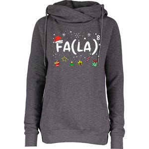 FA (LA)8 Funny Christmas Santa Fa La Math Teacher Womens Funnel Neck Pullover Hood