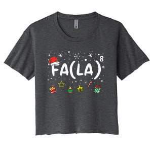 FA (LA)8 Funny Christmas Santa Fa La Math Teacher Women's Crop Top Tee