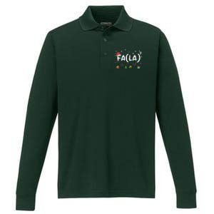 FA (LA)8 Funny Christmas Santa Fa La Math Teacher Performance Long Sleeve Polo