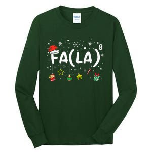 FA (LA)8 Funny Christmas Santa Fa La Math Teacher Tall Long Sleeve T-Shirt