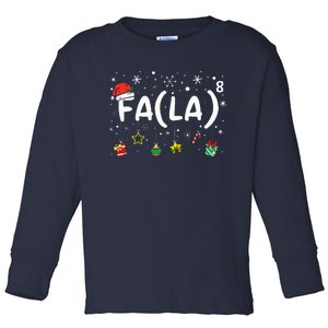 FA (LA)8 Funny Christmas Santa Fa La Math Teacher Toddler Long Sleeve Shirt