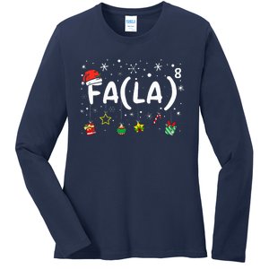 FA (LA)8 Funny Christmas Santa Fa La Math Teacher Ladies Long Sleeve Shirt