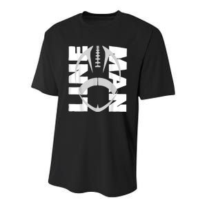 Football Lineman Youth Performance Sprint T-Shirt