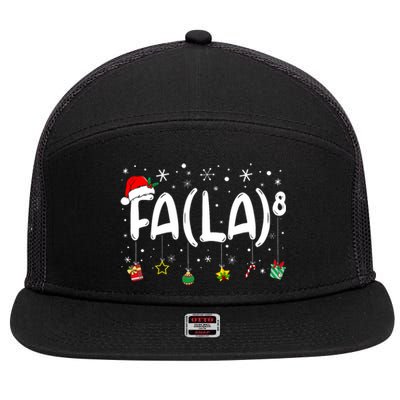 Fa (La)8 Funny Christmas Santa Fa La Math Teacher 7 Panel Mesh Trucker Snapback Hat