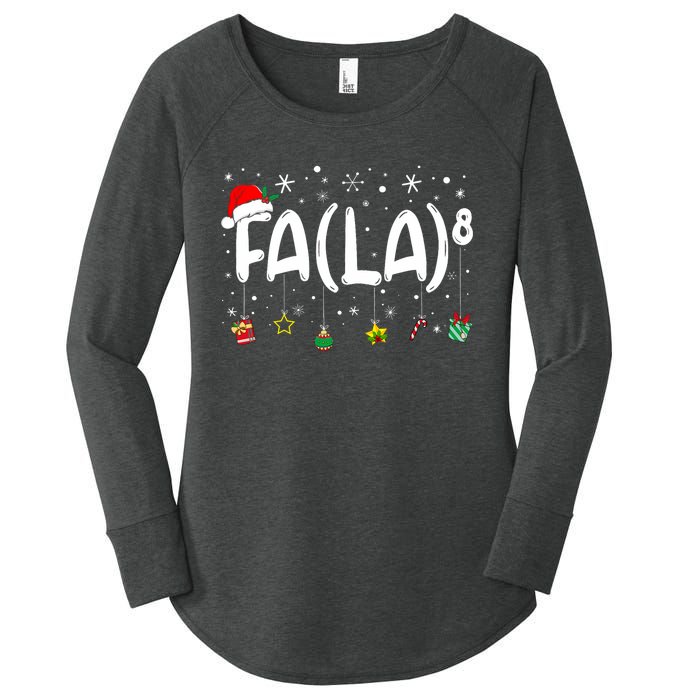 Fa (La)8 Funny Christmas Santa Fa La Math Teacher Women's Perfect Tri Tunic Long Sleeve Shirt