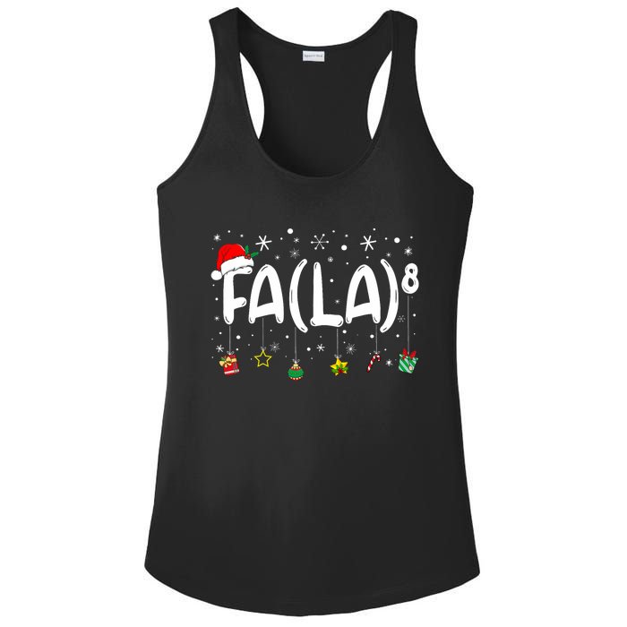 Fa (La)8 Funny Christmas Santa Fa La Math Teacher Ladies PosiCharge Competitor Racerback Tank