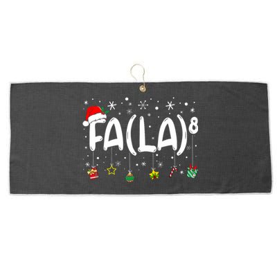 Fa (La)8 Funny Christmas Santa Fa La Math Teacher Large Microfiber Waffle Golf Towel